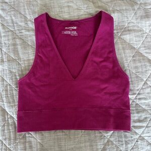 Garage Ribbed Fuchsia Top